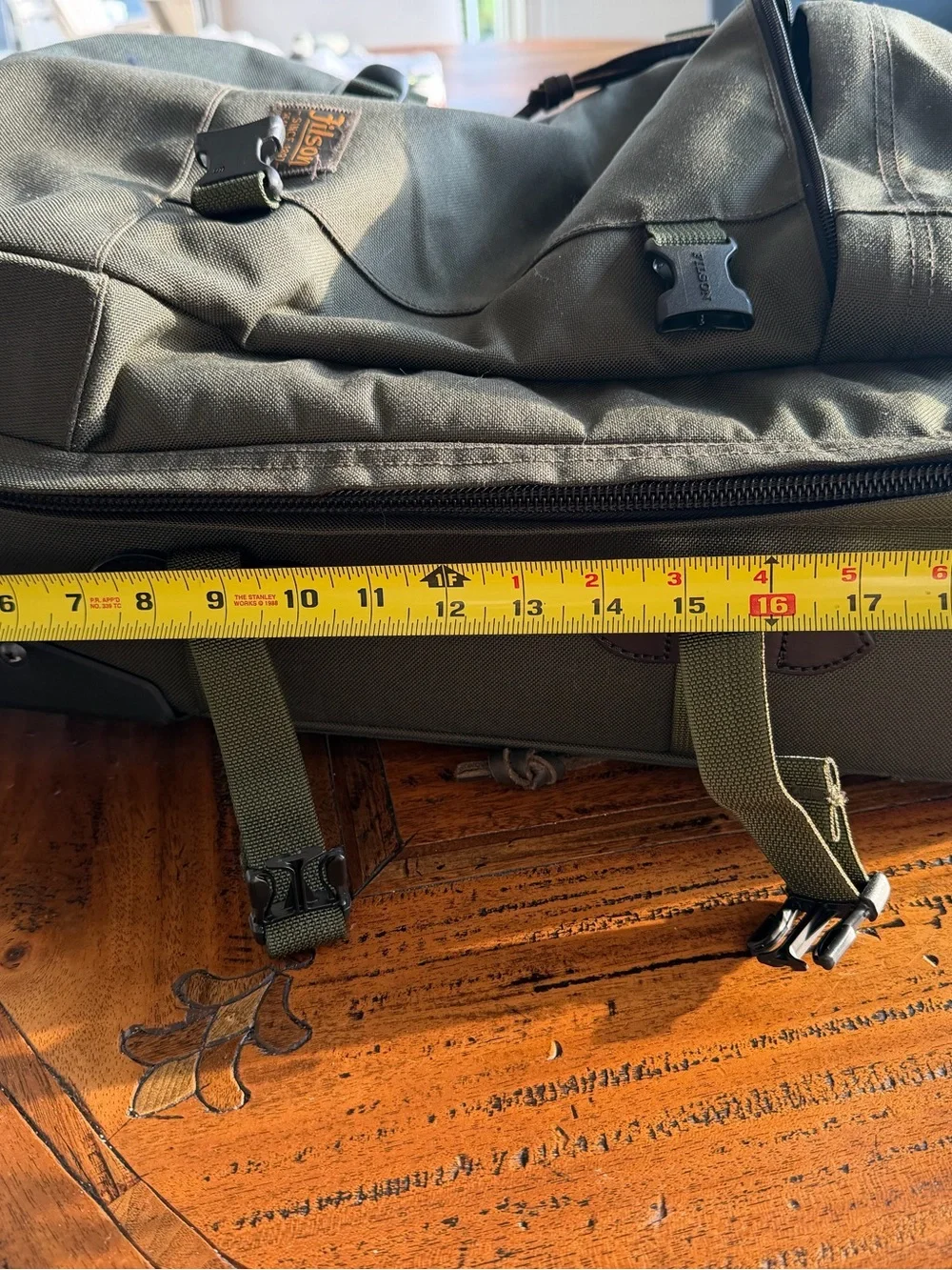 Filson Olive Green Ballistic Nylon Rolling Carry-On Bag